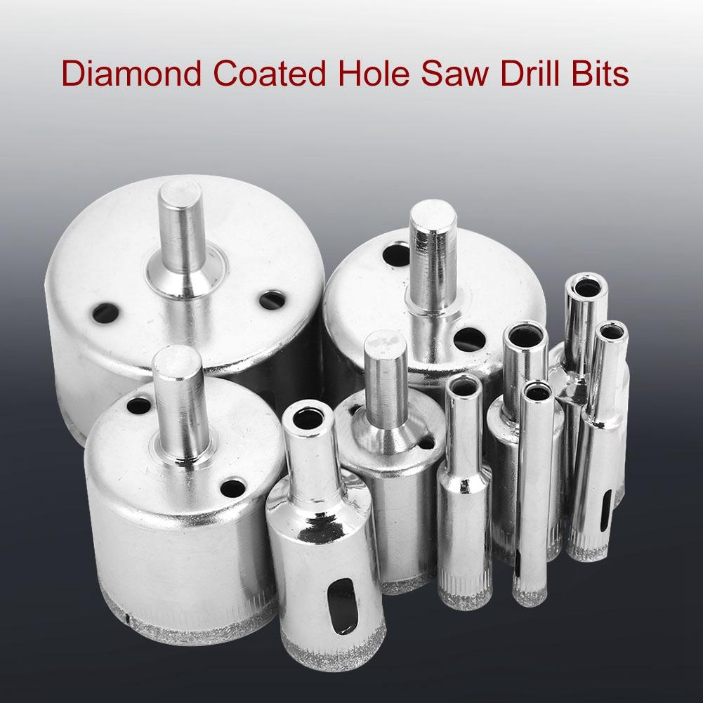 10 ks/sada Diamantem potažený jádrový vrták 6~50mm Děrovka pro dlaždice keramiku sklo porcelán mramor