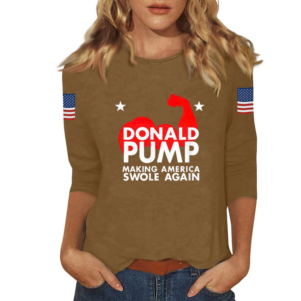 Women's Casual Fashionable Sexy Comfortable Neck Three-Quarter Sleeve Top