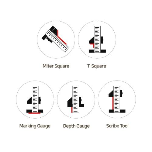 Woodraphic Professional Dual Function Vernier Caliper, Small, for Measuring and Marking with Two Aluminum and Steel Framing Tools