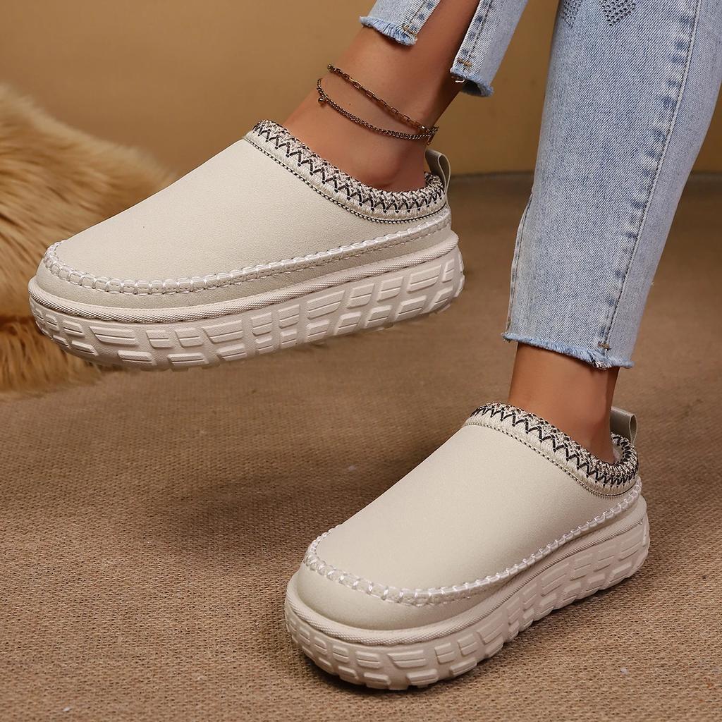 Fashion Women Winter Warm Snow Boots Plush Non-slip Comfortable Boots Thick Sole Fashion Boots Thickened Fluff Solid Shoes for Women