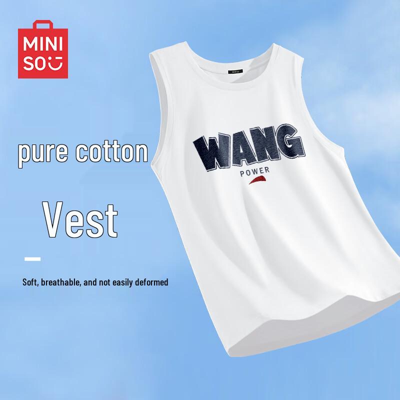 MINISO Мужская хлопковая повседневная майка без рукавов XL