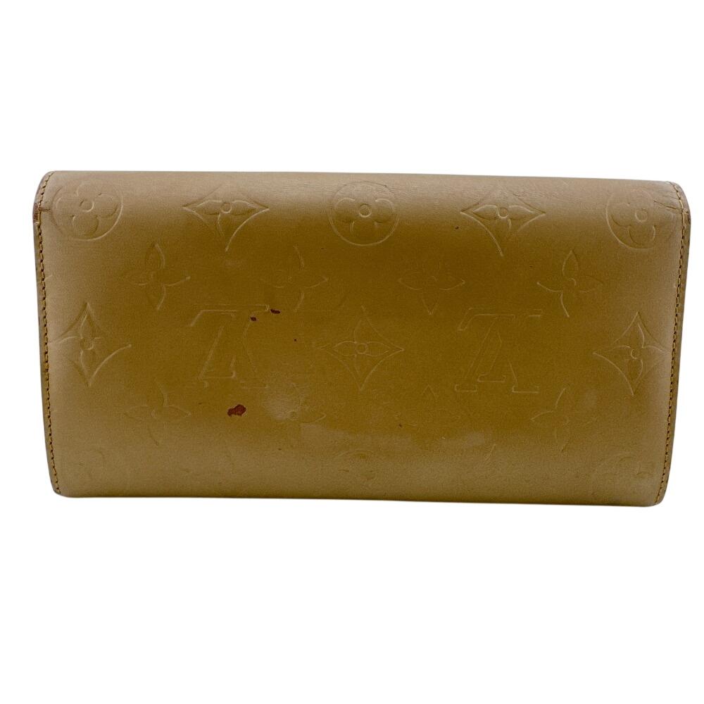LOUIS VUITTON Monogram mat leather Portefeiulle Sarah Purse beige leather Used