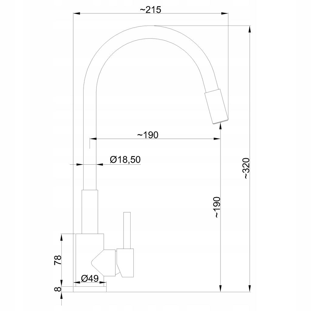 Riva Standing Kitchen Faucet with Flexible Spout, &
