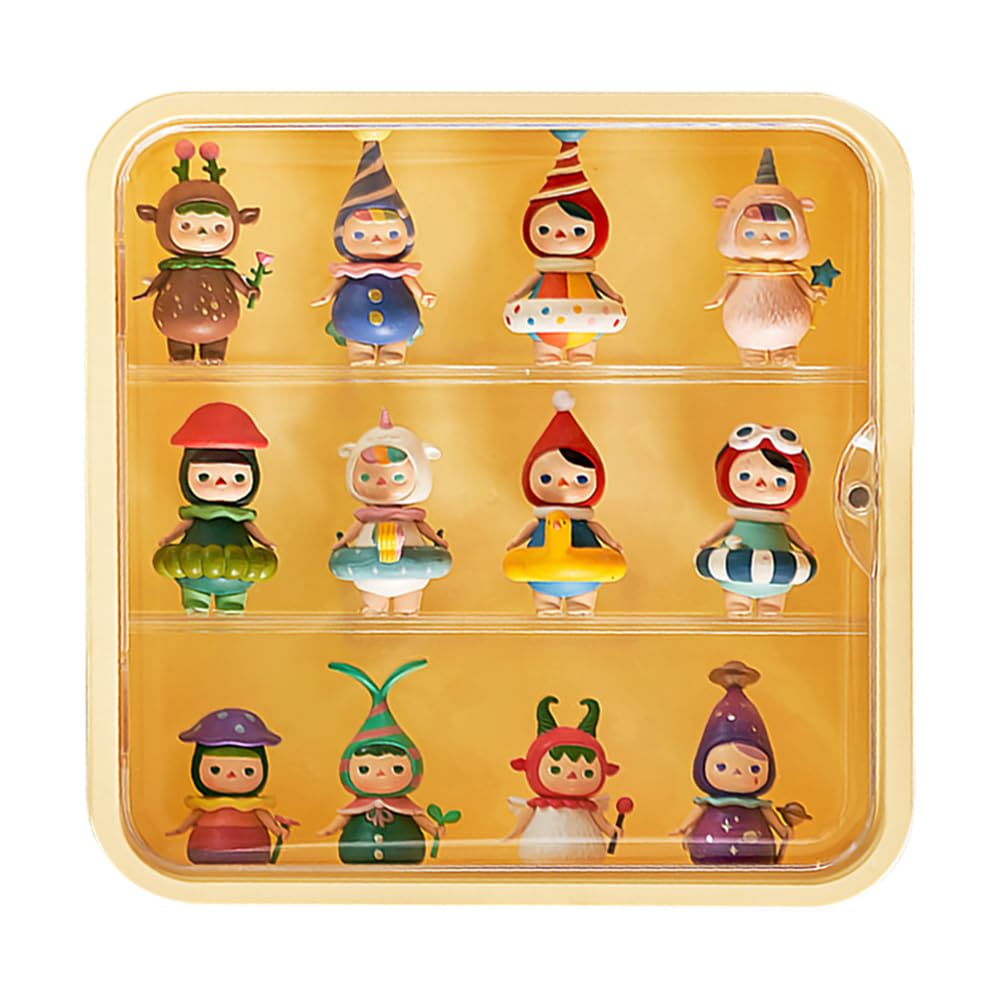 Kolekcja Figurek Ścienna Figurka Akrylowa Zabawka Figurka z Miękkiego Winylu Pomalowana Pudełko, Pudełko, Wiszący, Pudełko, Kompaktowy, Pudełko, Gachapon, Medal, Retro, (Żółty)
