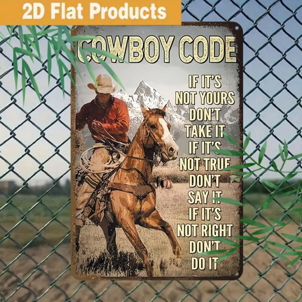 

Western Cowboy Retro Metal Wall Art 20x30cm Home Decor