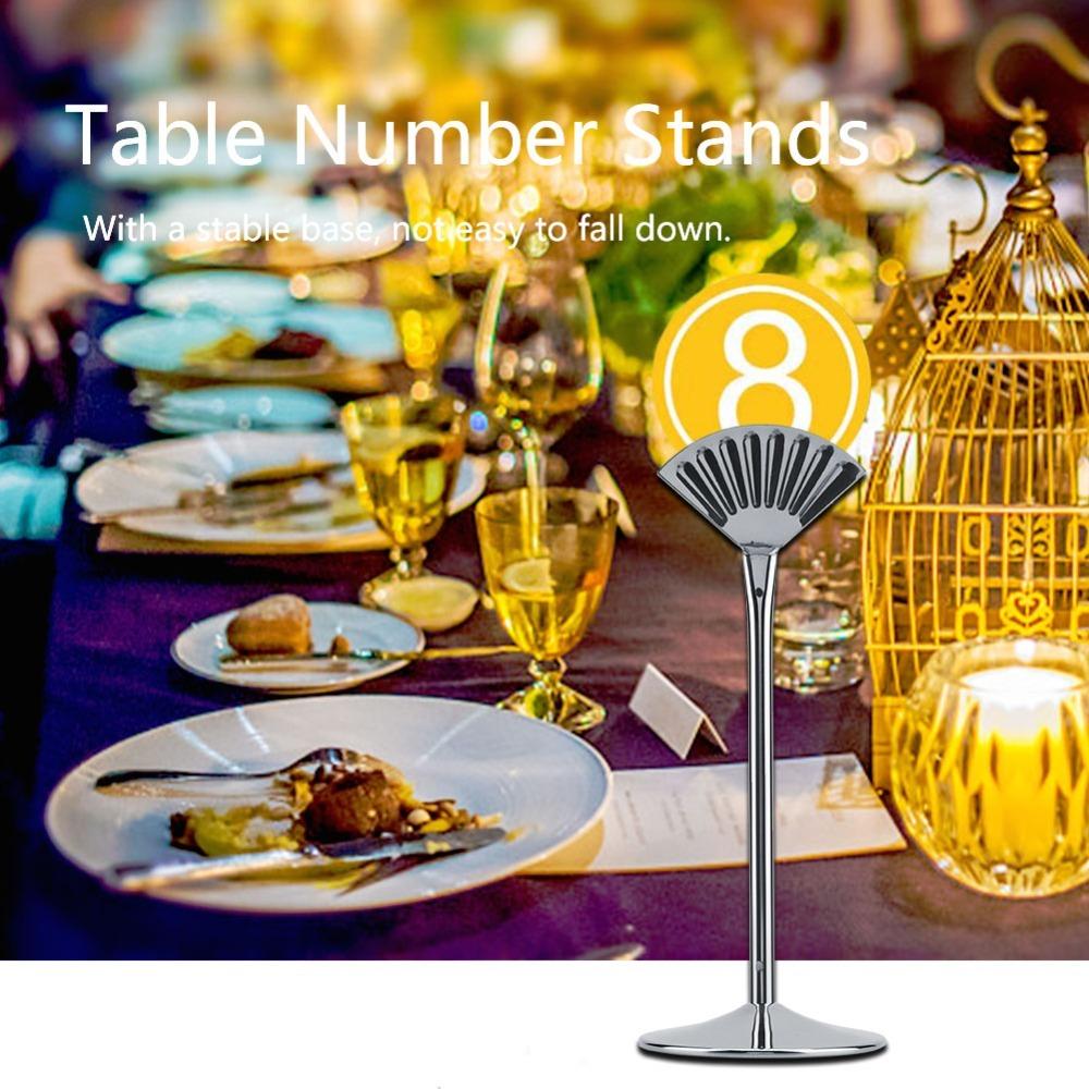 Stainless Steel Table Number Stand Sturdy Place Cards Holder Table Number Holder Celebration Silver-8inch