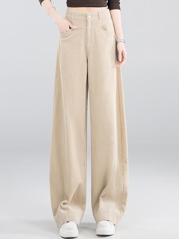 Pantaloni da Donna a Vita Alta Sottolineanti in Velluto a Coste - Moda Primavera Inizio 2026