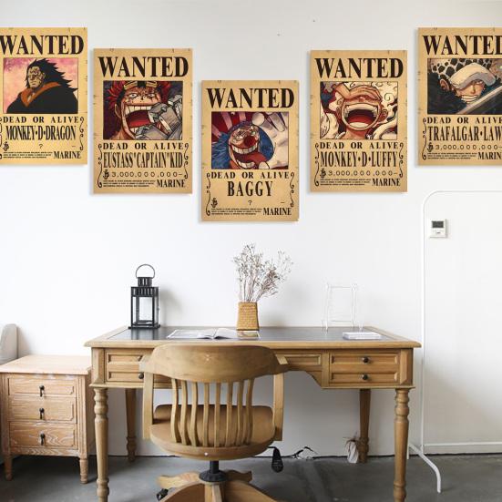 One Piece Poster Clear Printing Rectangle Decorative Japanese Anime Luffy Bounty Poster Bedroom Decor for Bar