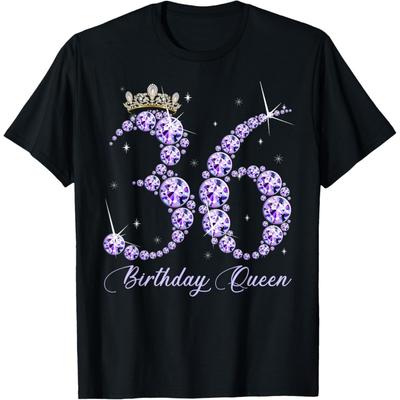 36 Year Old Its My 36th Birthday Queen Diamond Heels Crown T-Shirt(1)