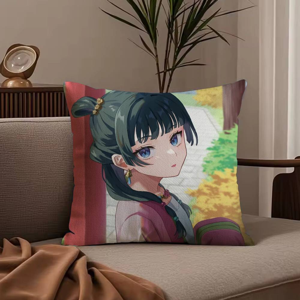 The a-Apothecary Diaries maomao Pillow Case Anti-dustmite Pillowcase Invisible zipper silky short plush Sofa cushion cover