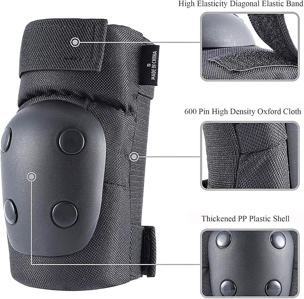 Knee Pads Elbow Pads Wrist Guards Fit For Adult Youth 6 In 1 Protective Gear Set Fit For Skateboarding Biking Roller Skating Cycling Out