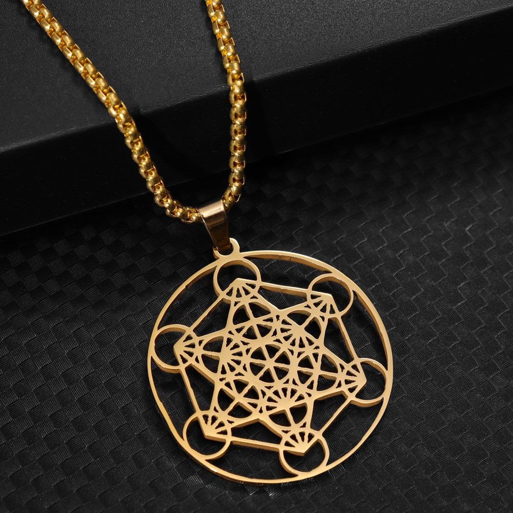 Six Star Array Hollow Pendant Men's and Women's Geometric Solomon Necklace Gift