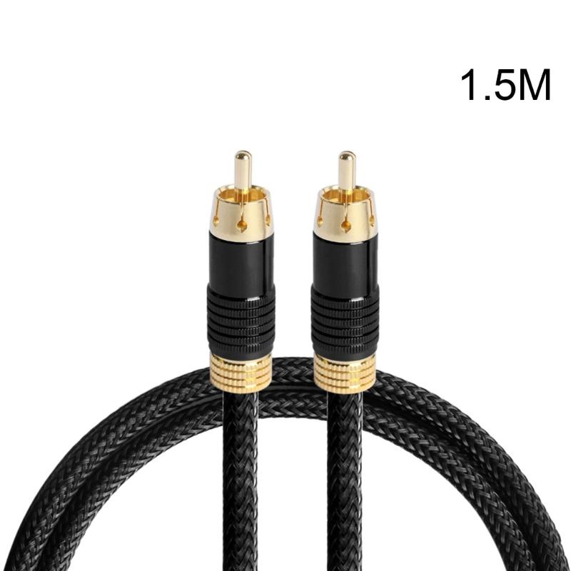 RCA Digital Audio Coaxial Cable 24K Gold Plated Connectors S/PDIF RCA Male To RCA Male for Home Theater, HDTV, Subwoofer