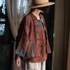 Women Vintage Coats Spring Chinese Style Patchwork Button Stand Loose Female Coats