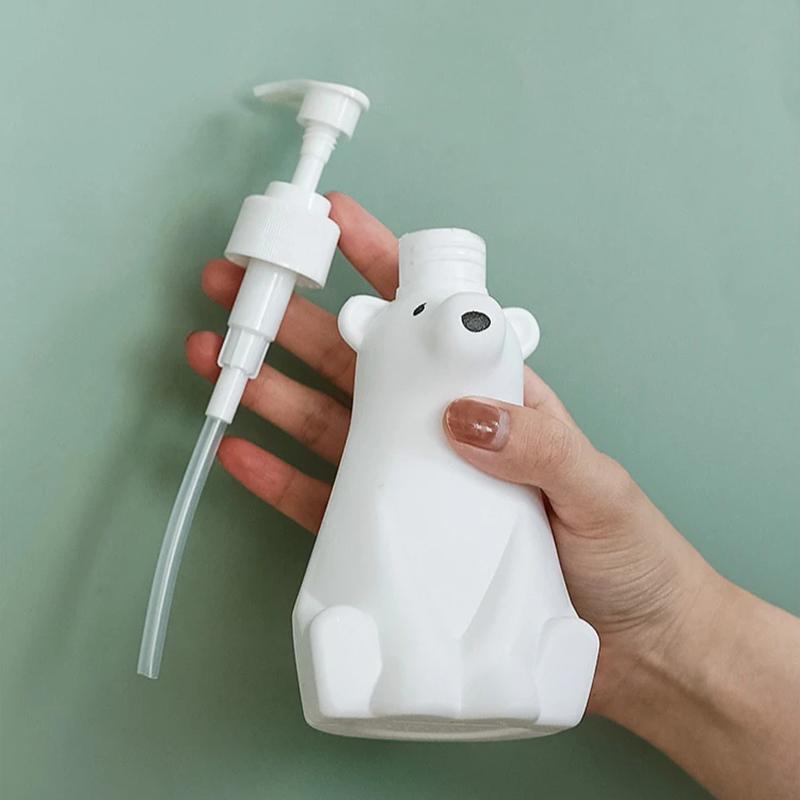 300/900ml Polar Bear Shape Kitchen Soap Dispenser Liquid Shampoo Shower Gel Lotion Dispensing Bottle Hand Sanitizer Press Pumps