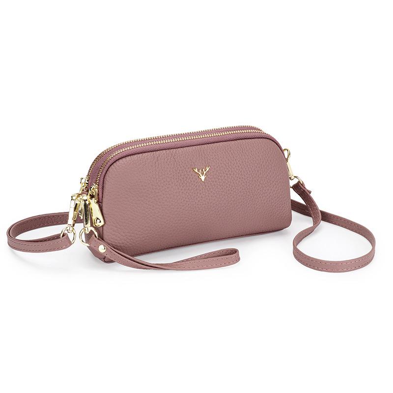 Γνήσιο Δερμάτινη Γυναικεία Τσάντα Crossbody - Νέα Μόδα Δερμάτινη Τσάντα Ώμου για Κινητό, Μεγάλη Τσάντα-Πορτοφόλι με Υφή Λίτσι, Μικρή Γυναικεία Τσάντα