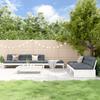 Vidaxl 6-Cz. Garden Lounge Set, Cushions, White, Wood