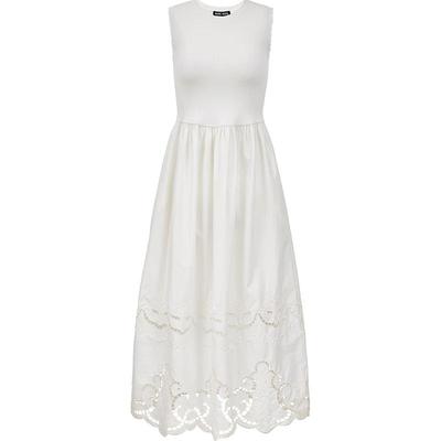2025 Summer Hollow Lace A-Line Floral Midi Dress (32527A042)