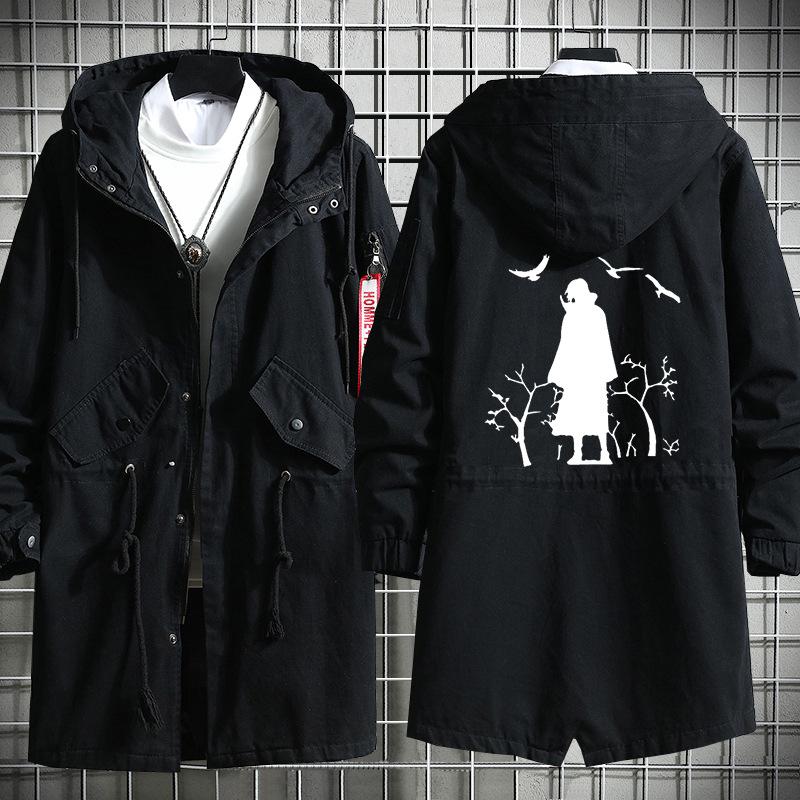 Толстовка из японского аниме для мужчин Harajuku костюм для косплея пальто пальто с капюшоном черная одежда ветровка 4XL 6689₽