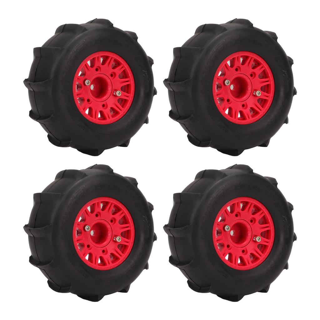 4 PCS RC Car Snow Wheels Tires Excellent Grip Thickened Weighted RC Car Accessories with 12mm 14mm 17mm Colligator Red