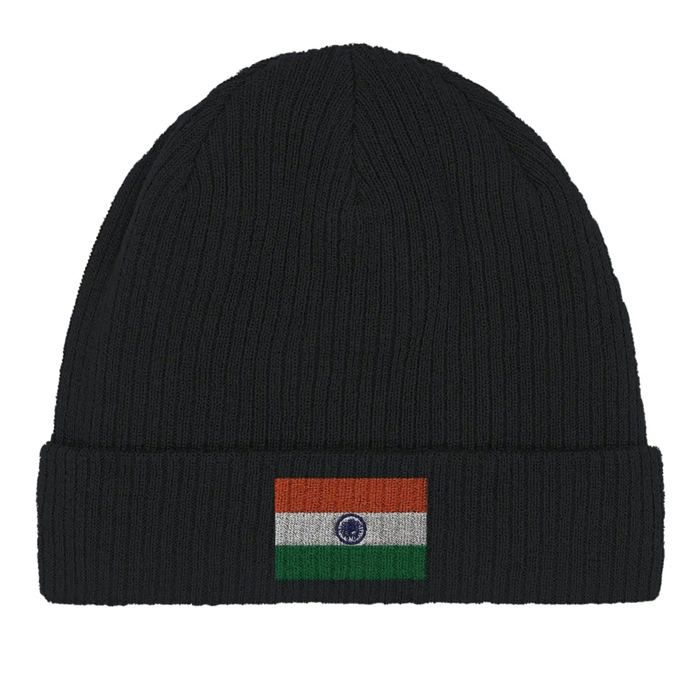 Bonnet Drapeau Inde En Noir