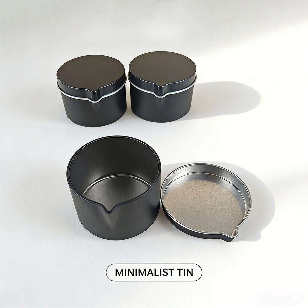 With Lid Round Candle Container With Spout Metal Tin Luxury Tinplate Candle Tin  Cosmetic Storage
