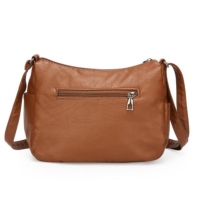 Women's Soft Leather Bag Vintage Mother Bag PU Large Capacity Middle-Aged Shoulder Crossbody Bag