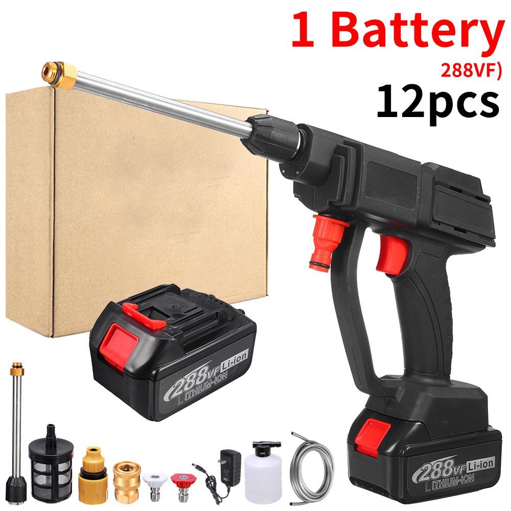388VF Cordless High Pressure Car Washer Rechargeable Car Washing Foam Machine Electric Water Gun Adjustable Nozzle