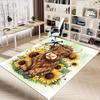 1PC Cow Sunflowers Non-Slip Floor Carpet Compatible for Office&Living Room&Dining room - Flat-Weave Machine- Soft & Pattern-E296