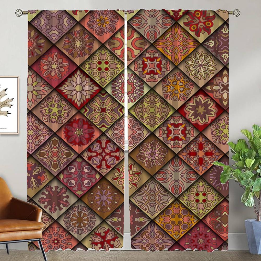 

Богема Элегантные Комнатные Шторы для Гостиной Оконная Штора Тюль для Спальни Хэллоуин Украшение Перегородка Жалюзи Кухня W50xH70cmx2pcs-CL