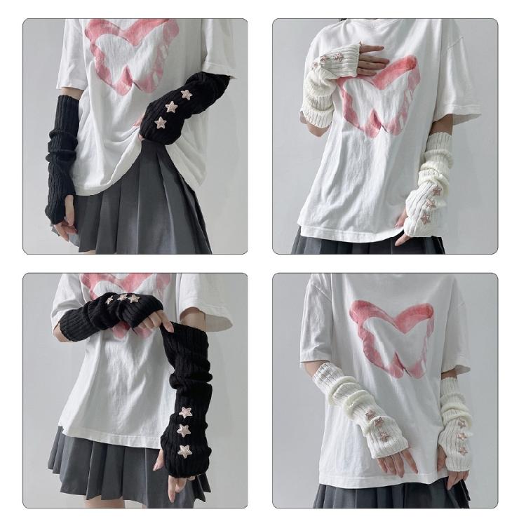 Subculture Arm Gloves Arm Covers Anime Party Fingerless Gloves for Dancing Party Arm Sleeves Teens Girl Arm Cover