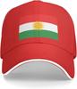 Kurdische Flagge Baseballkappe Polyester Sonnenschutz Lässige Baseballmütze für Erwachsene Unisex