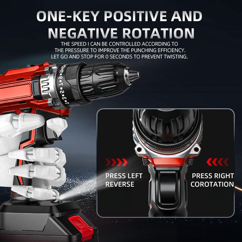 21V Multifunctional Handheld Electric Drill & Screwdriver with Lithium Battery for Home Renovation
