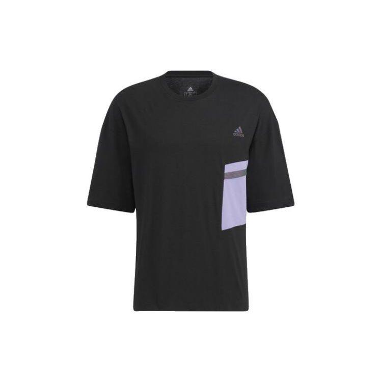 adidas T Shirts Unisex Black Crew Neck Moderate Straight Fit HE7346