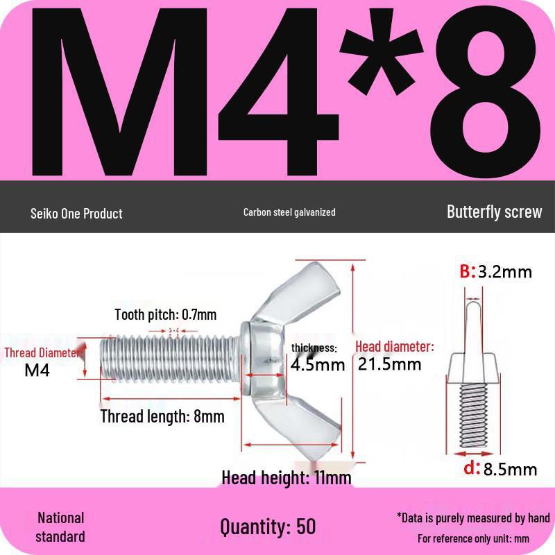Verzinkter Kohlenstoffstahl Flügelschraube M4-M12