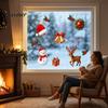 Snowman Window Stickers 2027 Merry Christmas Cling, Santa Reindeer Glass Door Sticker, Seasonal Clings Static Decal for Living Room Bedroom