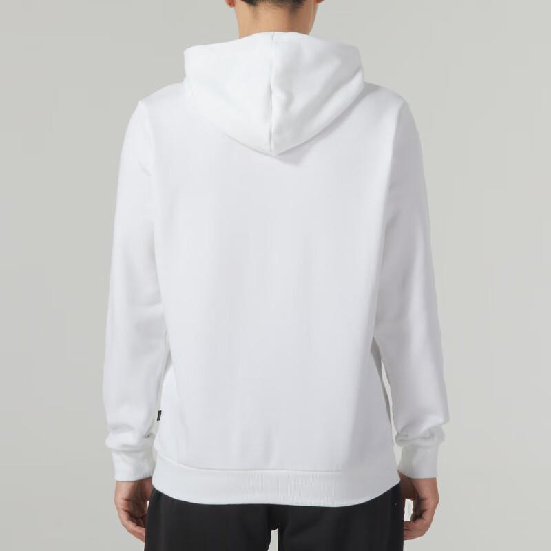 Puma Letter Print Hooded Fleece-Lined Casual Sport Long Sleeve Sweatshirt Men Tops White 678413-02