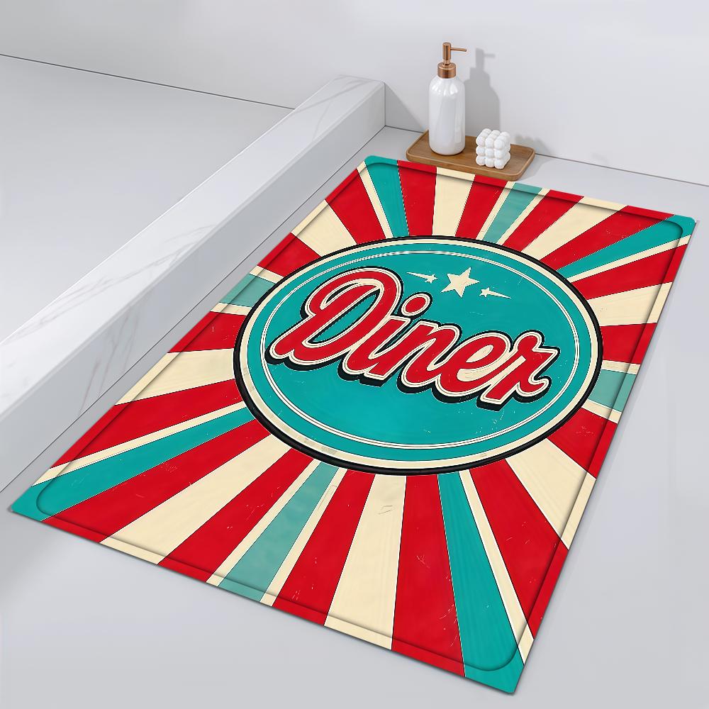 

Girl Door Mat Bedside Entrance Bath Retro Floor Decoration Corridor Door Mat Diner Carpet Living Room Balcony 40cm x 60cm