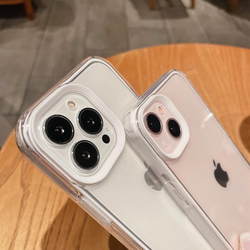 2 In 1 Frame Transparent Acrylic Phone Case For Iphone 13 12 11 Pro Max Xr X Xs Max 14plus Soft Silicone Shockproof Cover Case