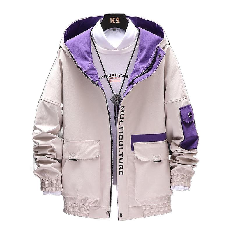 Work Jacket Men's Spring and Autumn Hooded Thin Jacket Trendy Student Summer Casual Men's Top