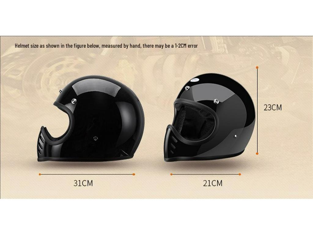 Retro Japanese Cruiser Fiberglass Full Face Motorcycle Helmet