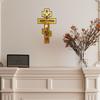 Orthodox Wall Crucifix Wall Traditional Russian Orthodox Crucifix 8 Inch Double-Sided Three Bar Sculpture for Indoor Praying