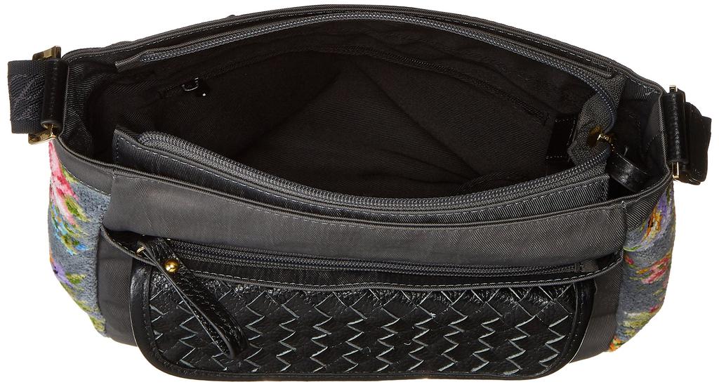 Lake Ulster Lady Mary Leather Mesh Shoulder Bag, 36173179, 91, Dark Gray