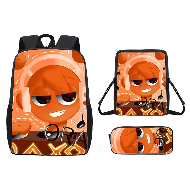 Incredibox Cartoon Pattern Backpack Shoulder Bag Pencil Case Three Set Piece