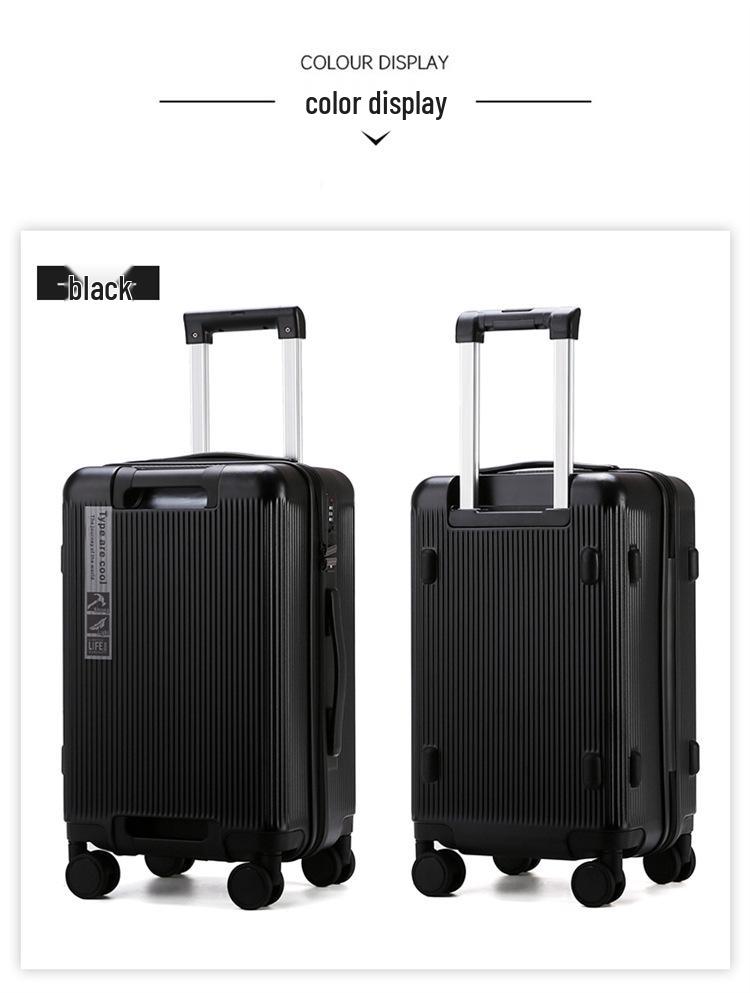 Luggage 24-Inch Large Capacity Leather Zipper Suitcase, Universal Trolley Case for College Students, Men & Women, 20-Inch Cabin Size
