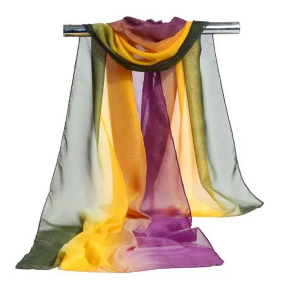 Sunscreen Chiffon Scarf 160*50cm Beach Gauze Scarf Fashion Silk Scarf  for Women