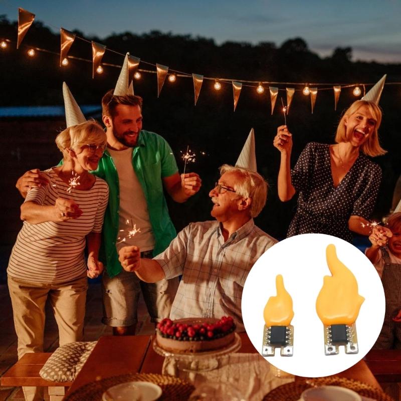 5Pcs LED Filament 1800K Diode Party Decoration Light Bulb Flame Shaped LED Filament Bulb Candle Light Easy to Use
