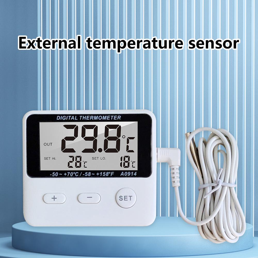 Termometro digitale con allarme Termometro da interno ed esterno Termometro per frigorifero Display LCD con sensore esterno 1M-50 ℃ -70 ℃