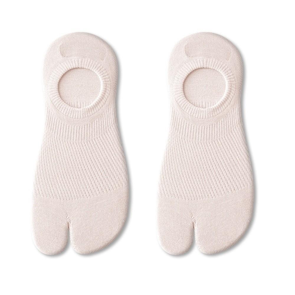 Cotton Invisible Tabi Socks Solid Color Two Toe Socks Casual Split Toe Boat Socks Women розовый