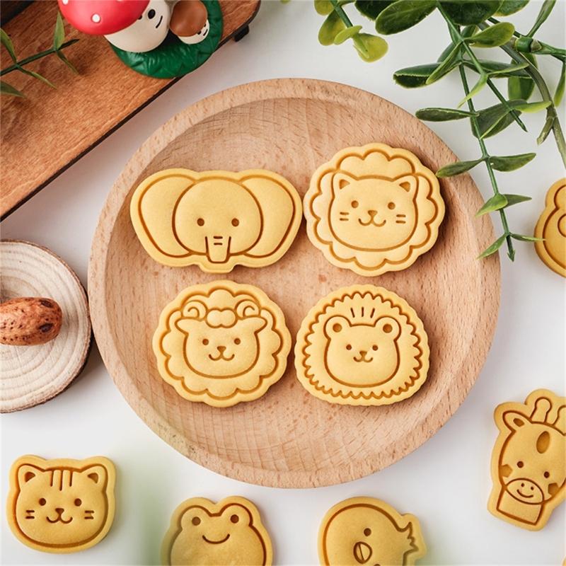 Cartoon Animal Fondant Cookie Cutters Easy to Use Cute Animal Shape Pastry Molds for Creating Delicate Snacks at Homes